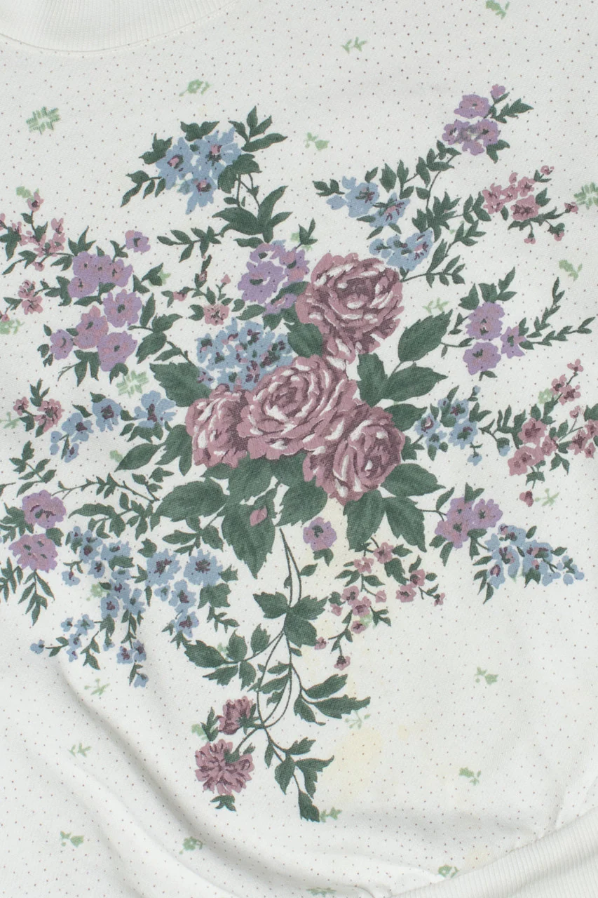 Vintage Floral Polka Dot Alfred Dunner Sweatshirt