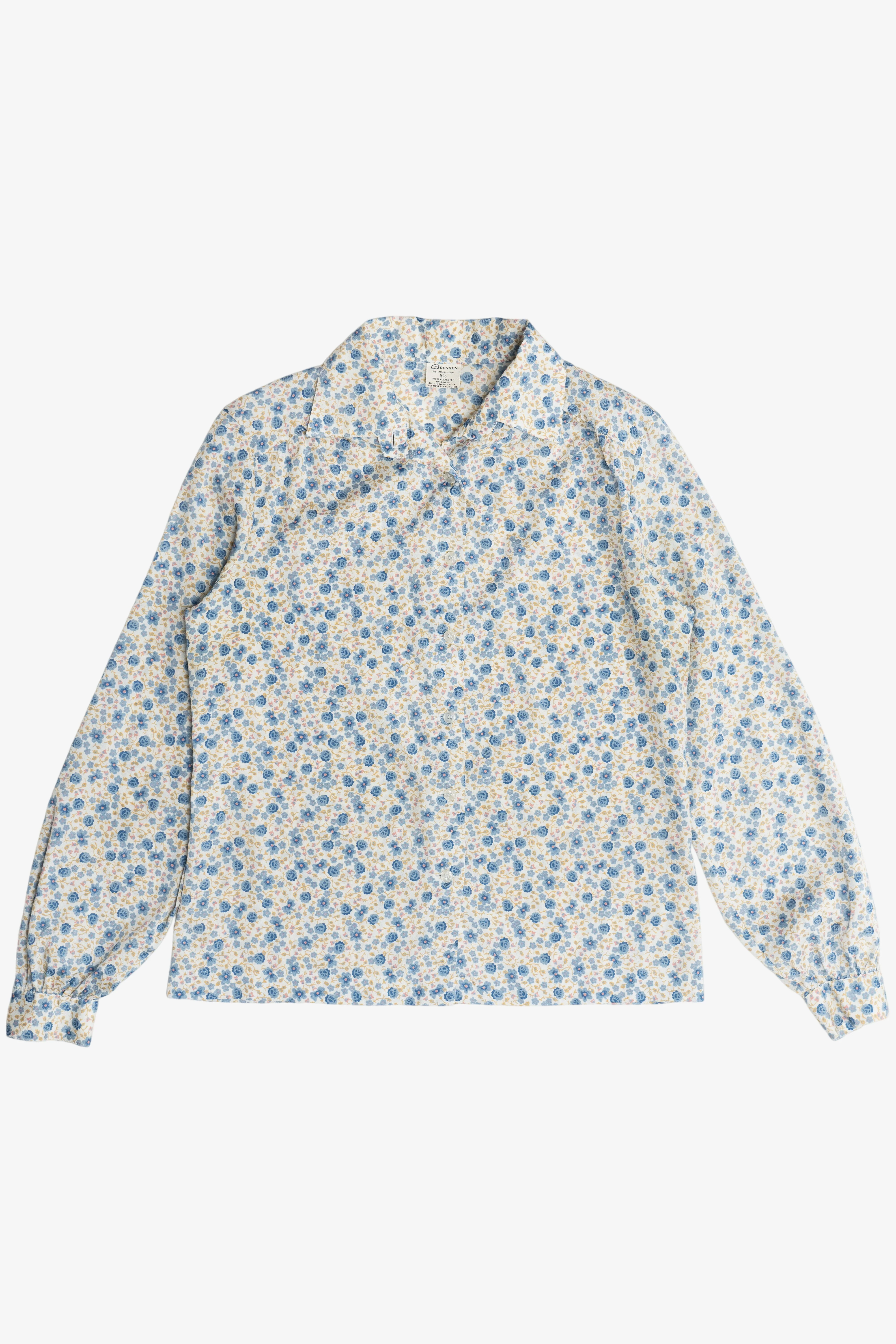 Vintage Floral Semi-Sheer Button Up Shirt (1990s)