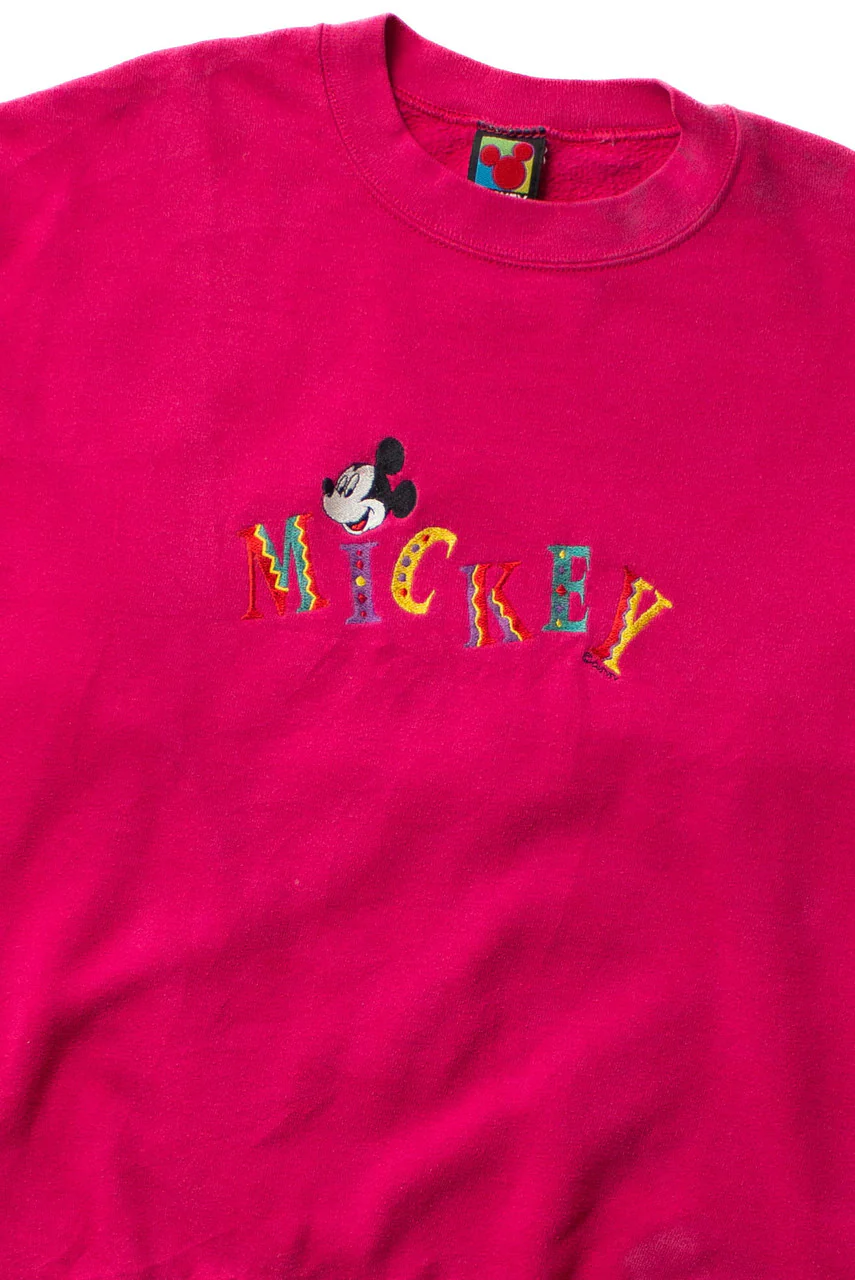 Vintage Fuchsia Mickey Sweatshirt (1990s)