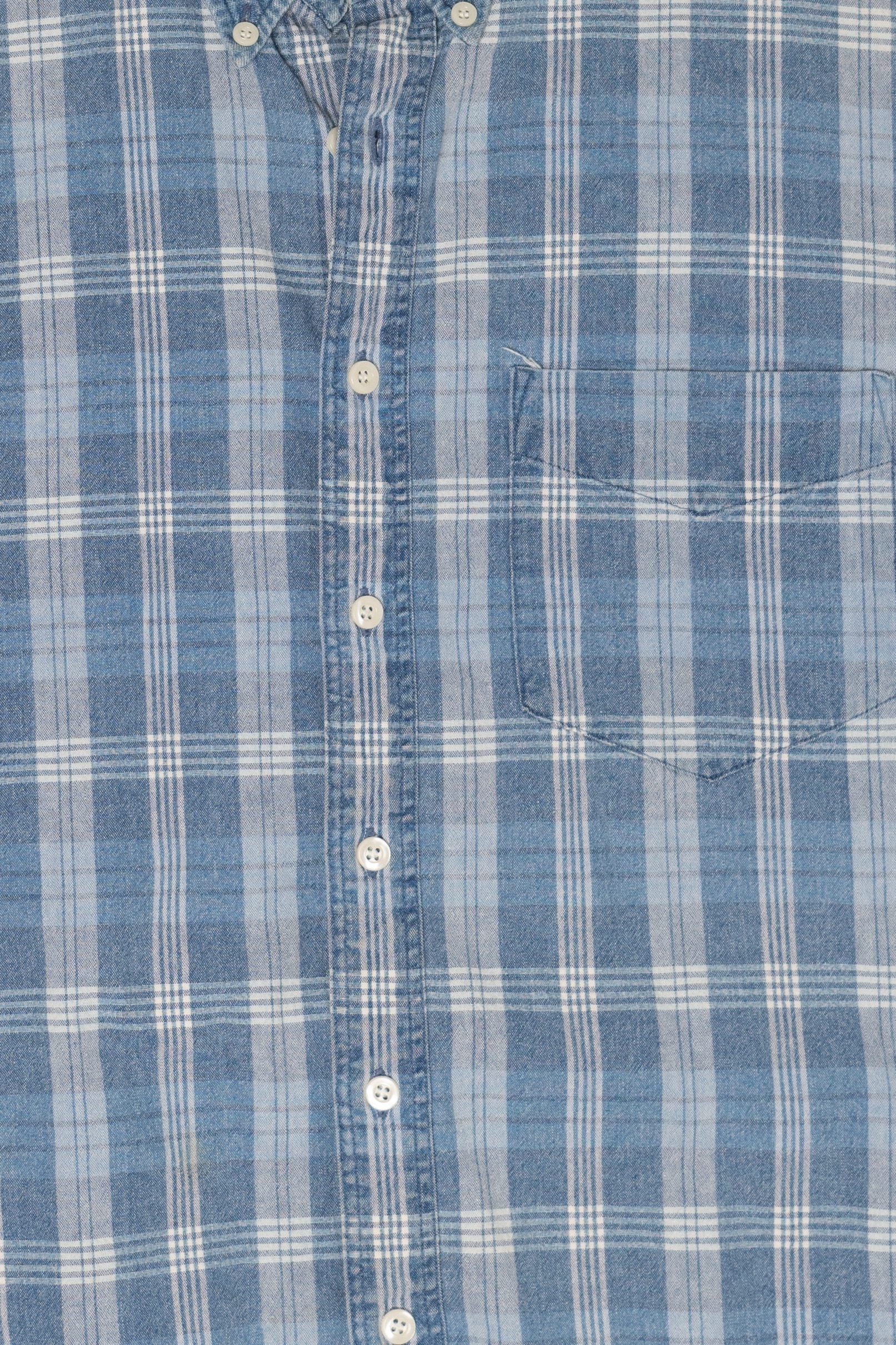 Vintage Gap Plaid Denim Button Up Shirt (1990s) - Image 3