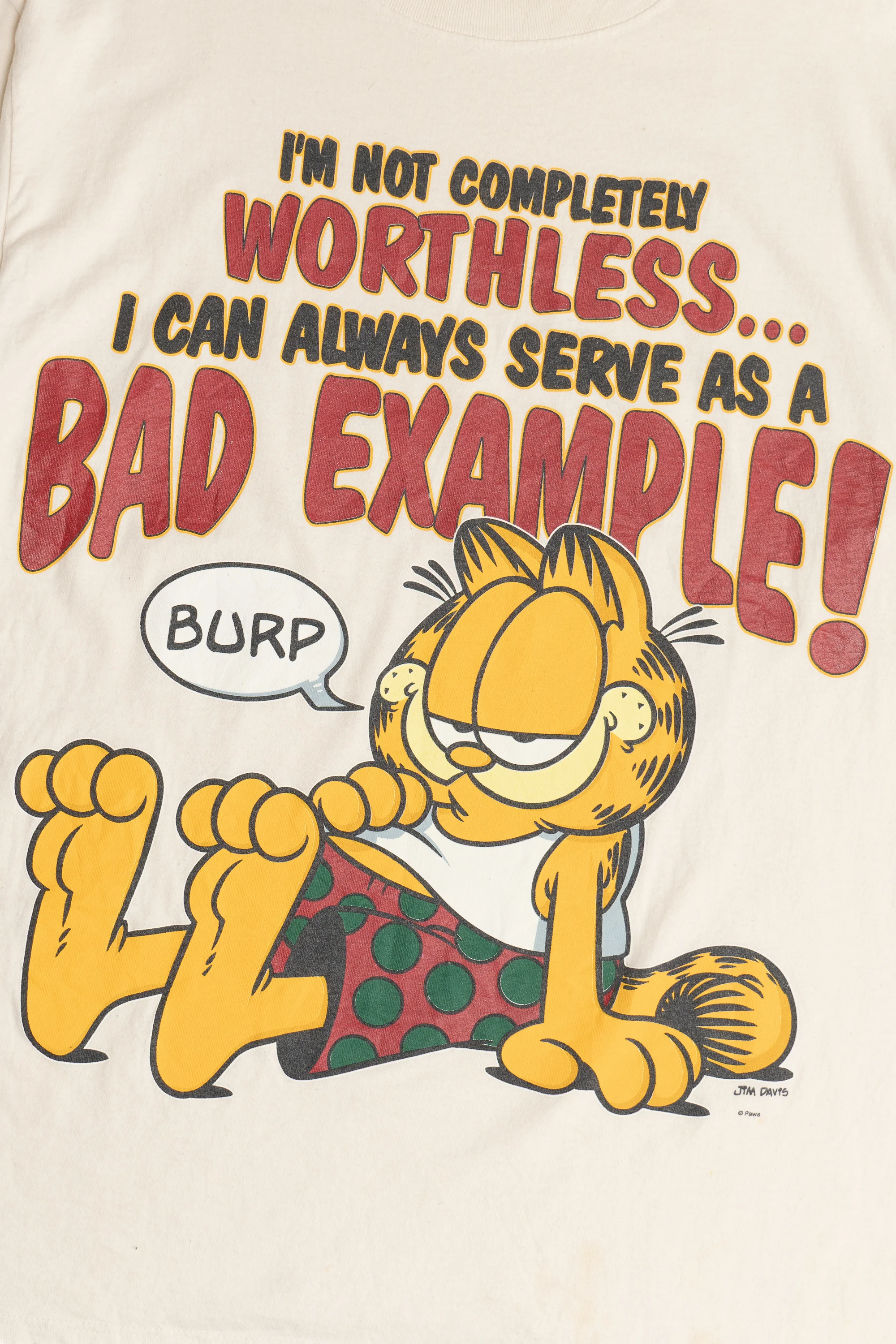 Vintage Garfield "Bad Example" Humor T-Shirt (1990s) - Image 2