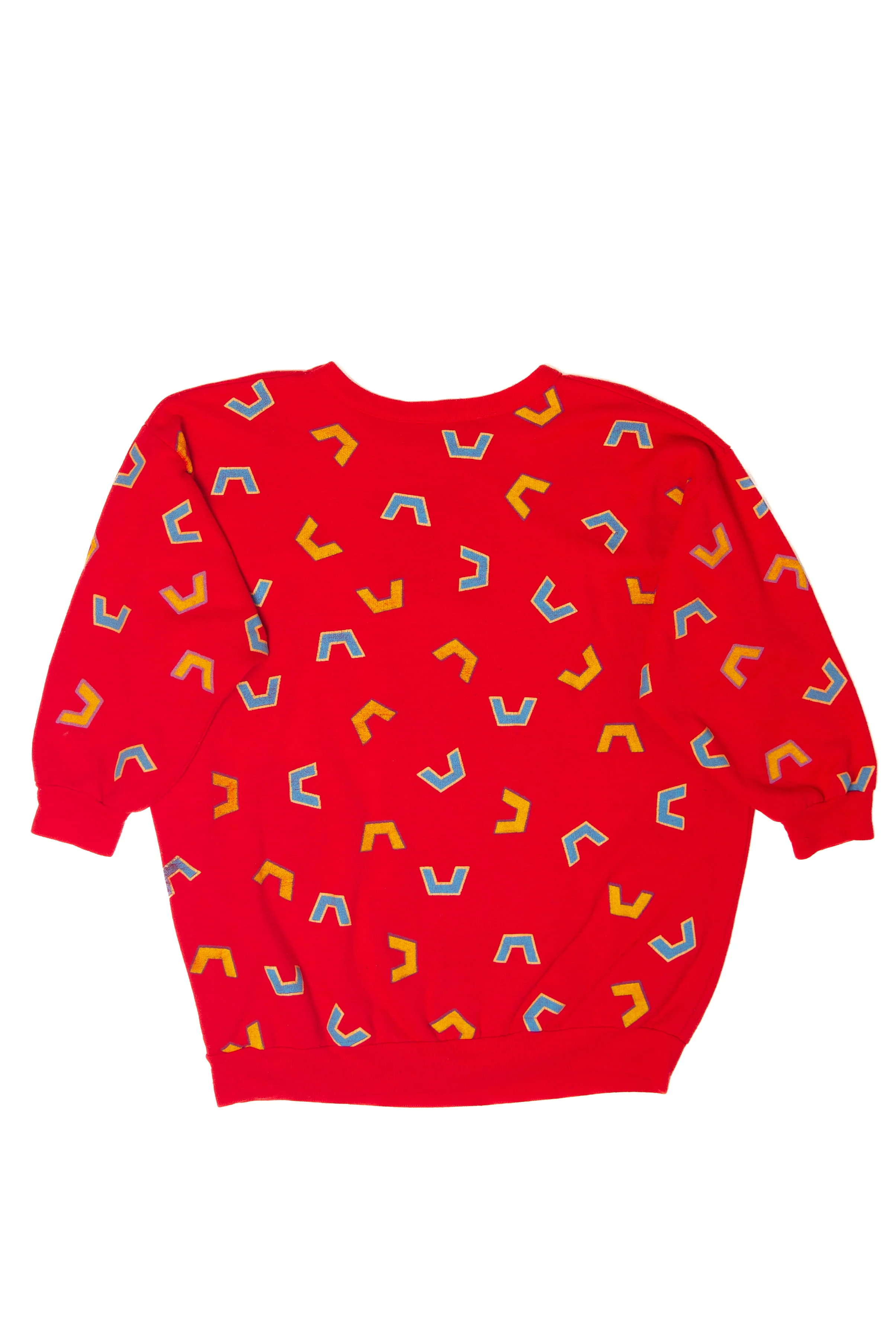 Vintage Geometric 3/4 Sleeve Sweatshirt (1980s) - Image 3