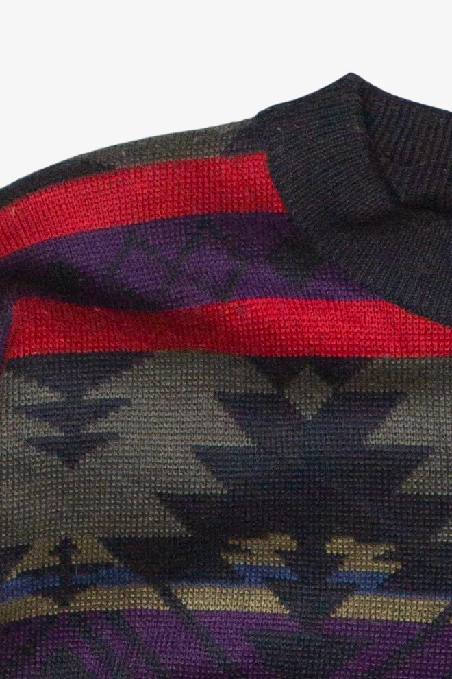 Vintage Geometric Striped Patterned Obermeyer 80s Sweater - Image 2