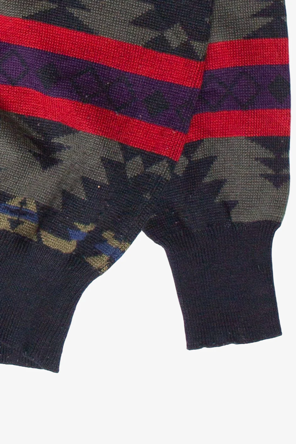 Vintage Geometric Striped Patterned Obermeyer 80s Sweater - Image 4