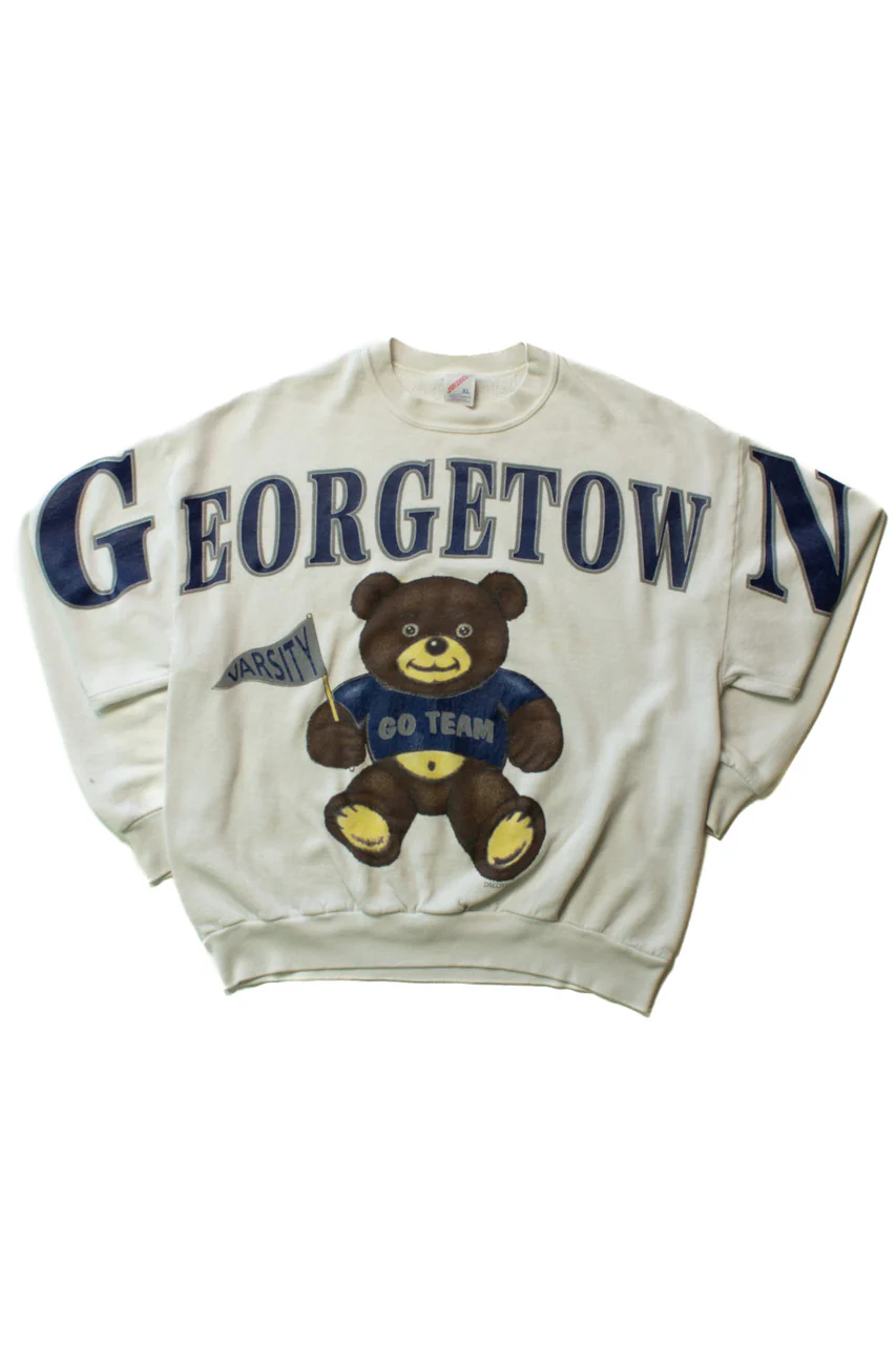 Vintage Georgetown Teddy Bear Sweatshirt (1990s) - Image 2