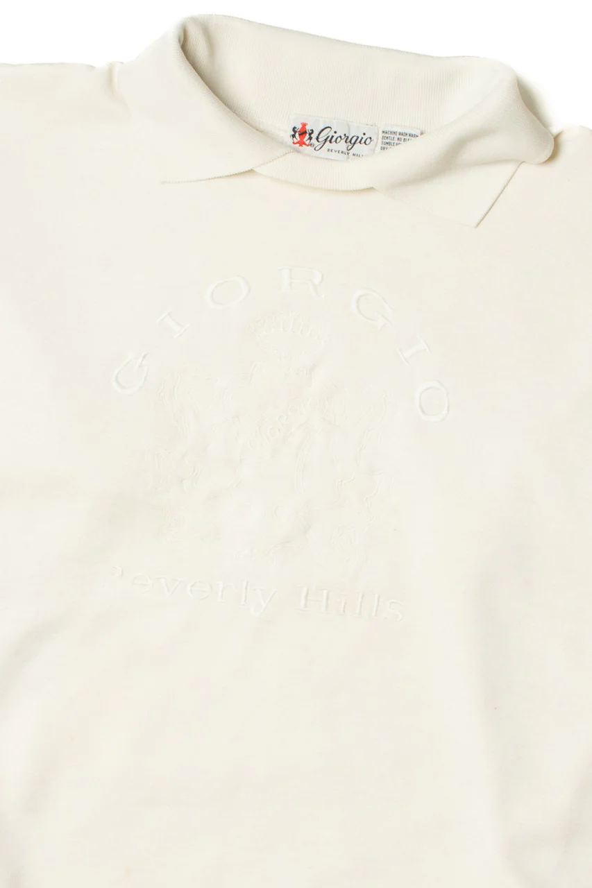 Vintage Giorgio Beverly Hills Embroidered Logo Collared Sweatshirt