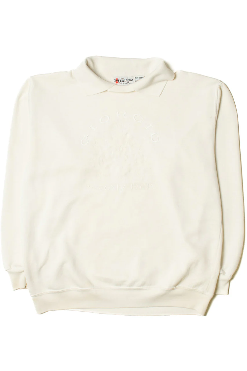 Vintage Giorgio Beverly Hills Embroidered Logo Collared Sweatshirt - Image 3