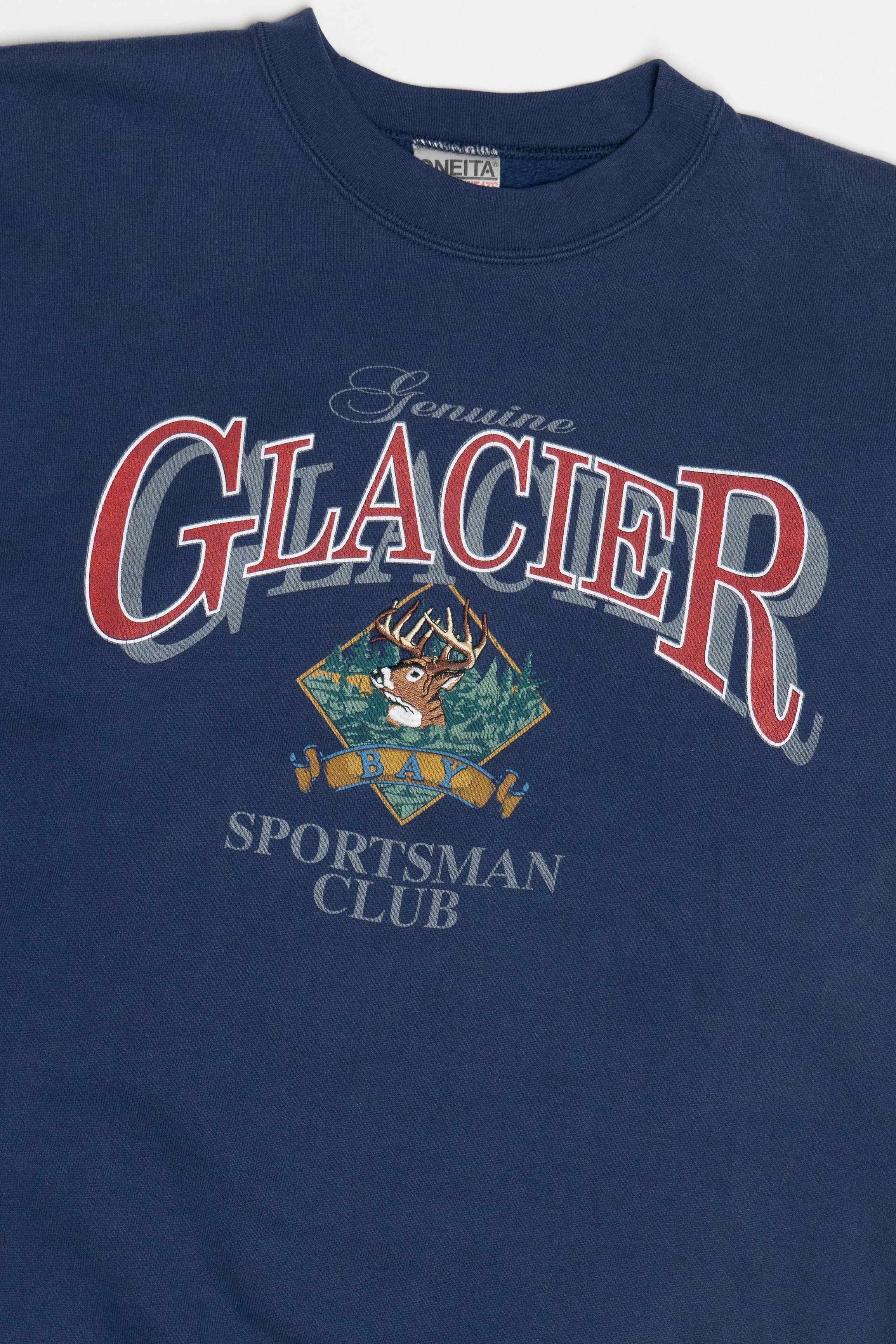 Vintage "Glacier Bay Sportsman Club" Embroidered Deer Sweatshirt (1990s) - Image 2