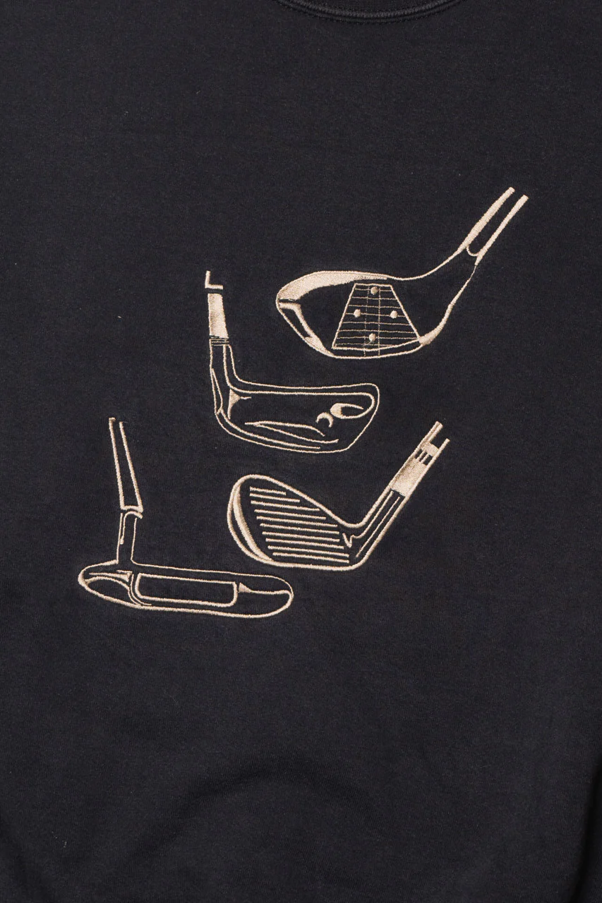 Vintage Gold Embroidered Golf Putters Sweatshirt - Image 2