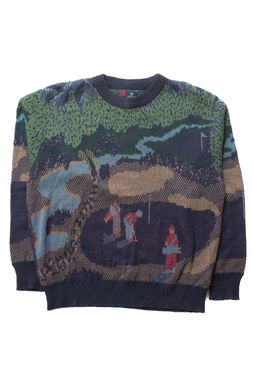 Vintage Golf Graphic 80s Sweater 4414 - Image 3