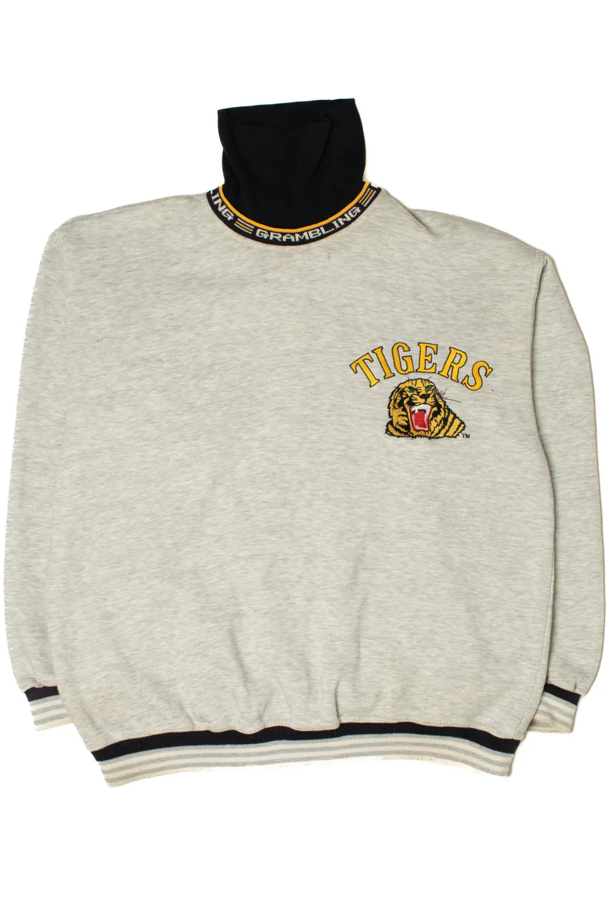Vintage Grambling Tigers Embroidered Faux Turtleneck Sweatshirt - Image 3