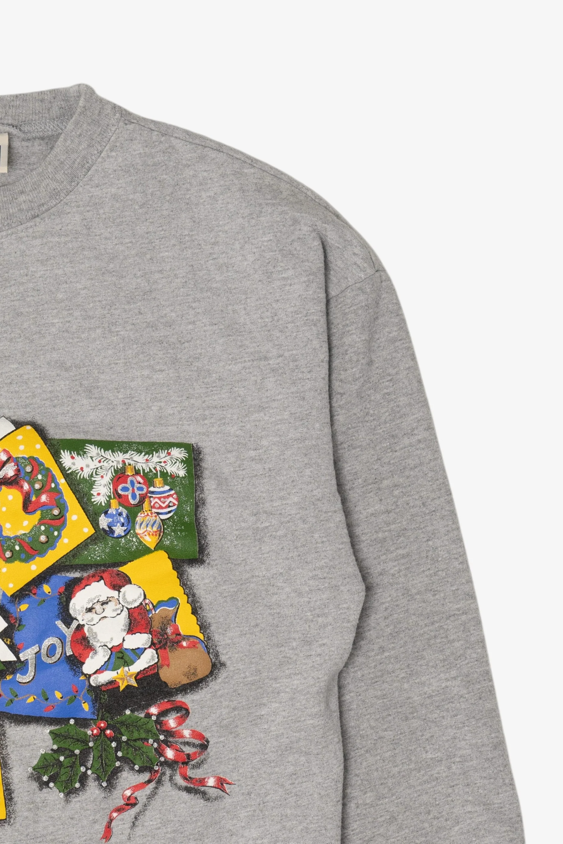 Vintage Gray Basic Editions Ugly Christmas Sweatshirt (1990s) - Image 7