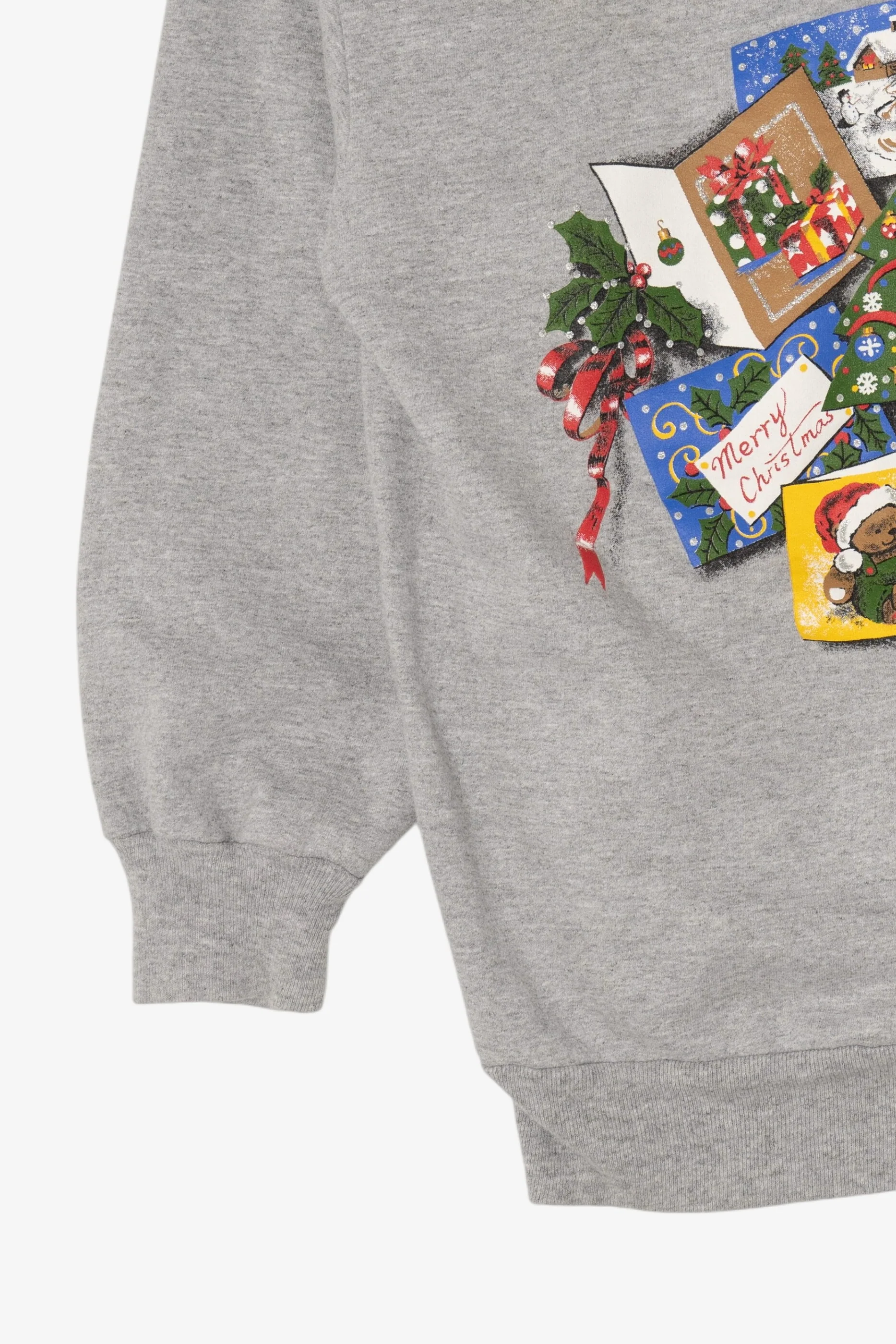 Vintage Gray Basic Editions Ugly Christmas Sweatshirt (1990s) - Image 8