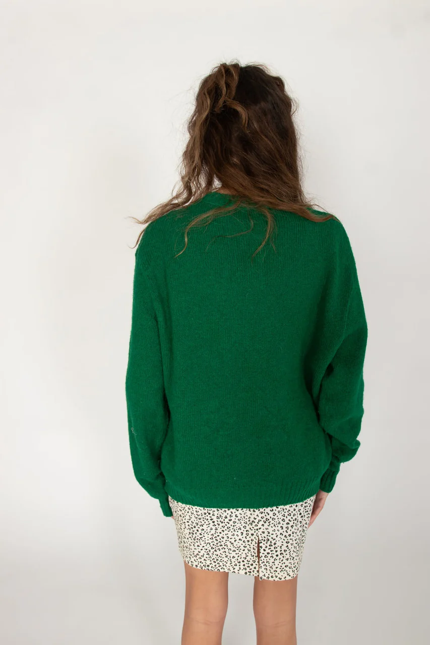 Vintage Green M E G Monogram Sweater (1980s) - Image 3
