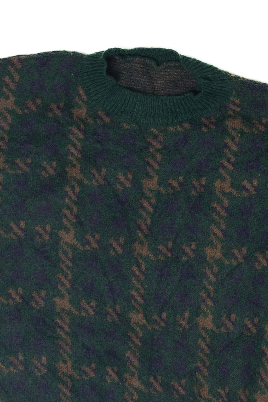 Vintage Green Plaid 80s Sweater (1980s) - Image 2