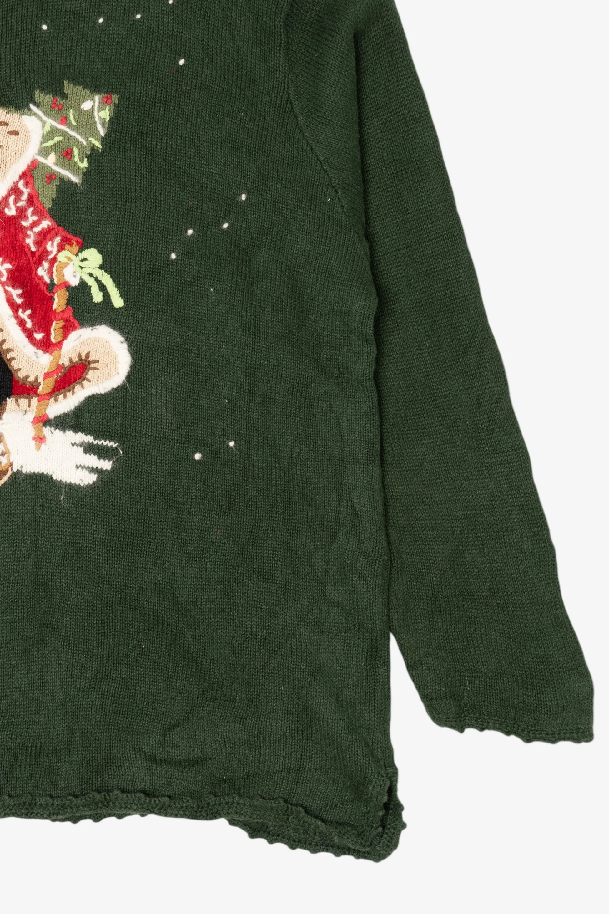 Vintage Green Quacker Factory Santa Ugly Christmas Pullover (1990s) - Image 11