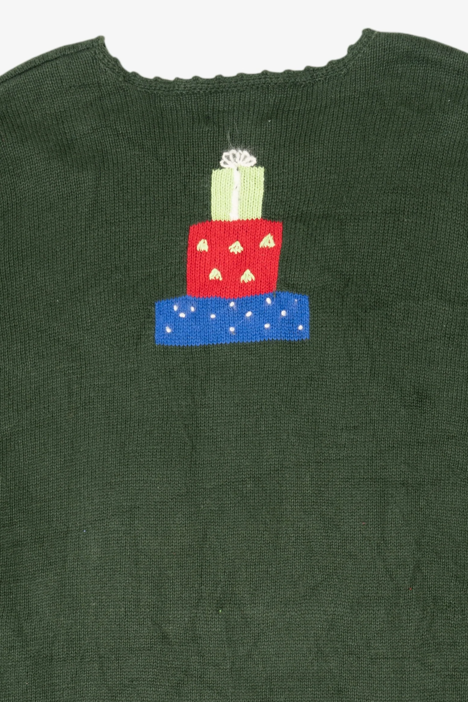 Vintage Green Quacker Factory Santa Ugly Christmas Pullover (1990s) - Image 12