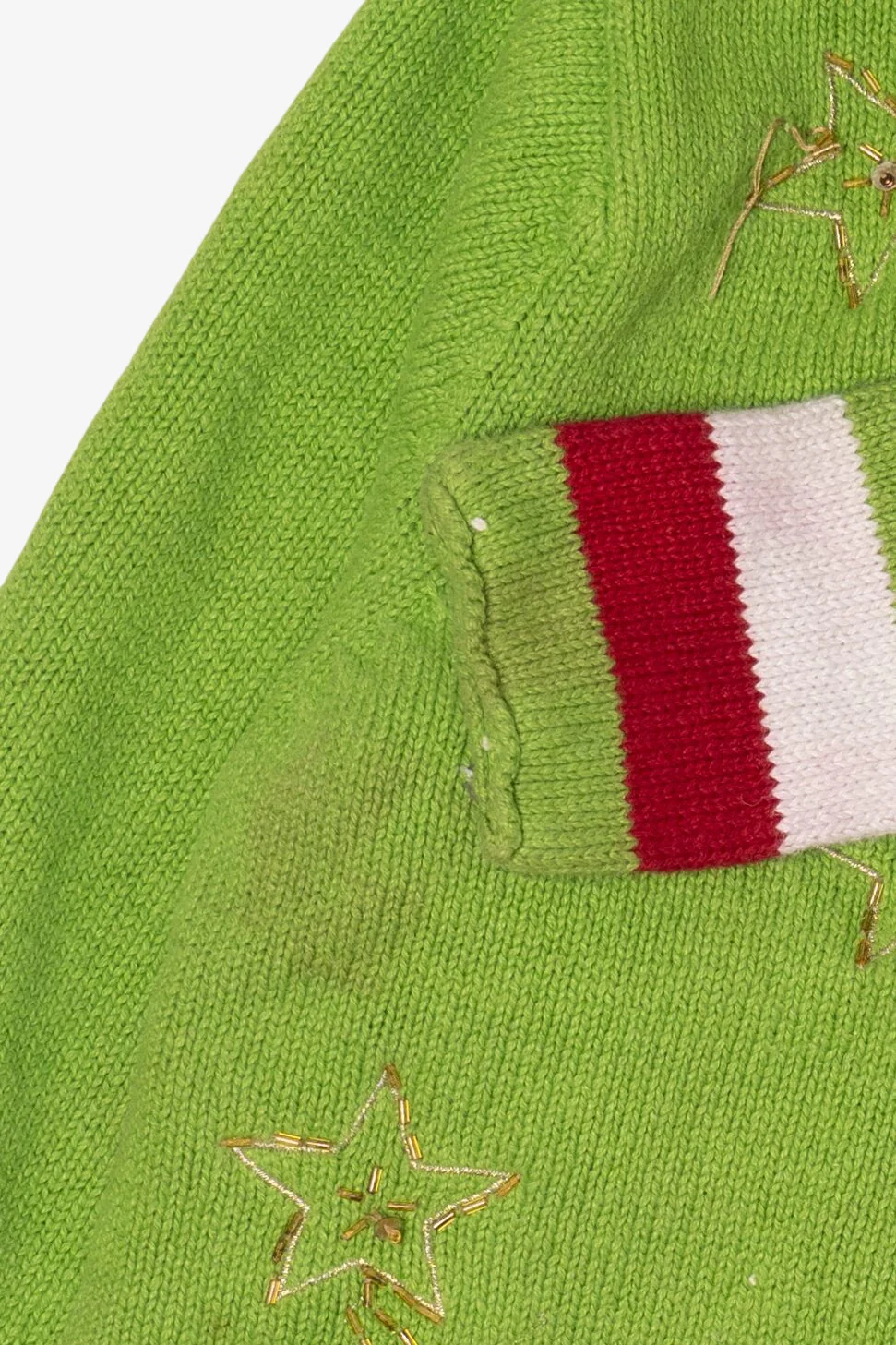 Vintage Green Tiara International Reindeer Scarf Ugly Christmas Cardigan (2000s) - Image 7