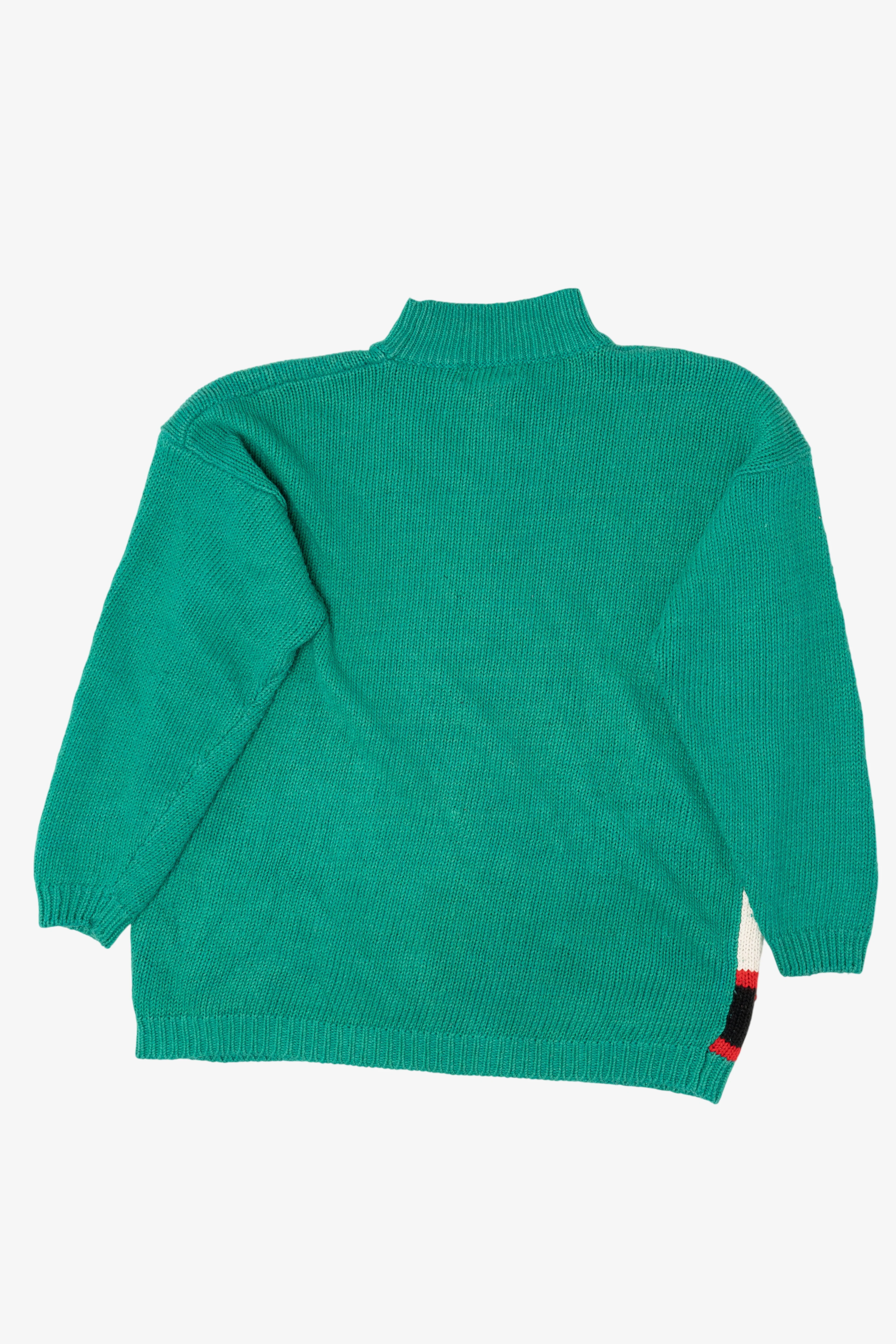 Vintage Green Tree In Window Ugly Christmas Sweater (1990s) - Image 4
