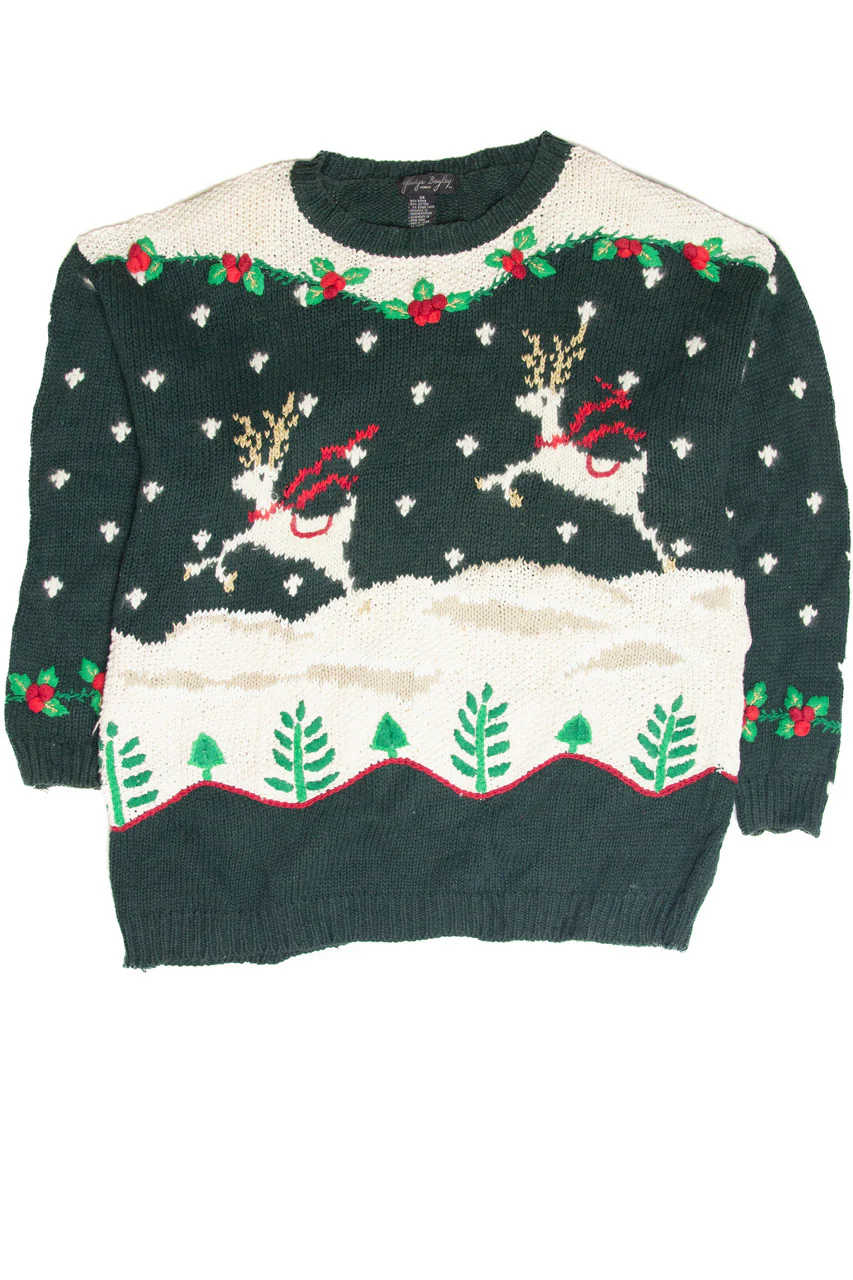 Vintage Green Ugly Christmas Pullover 61970 - Image 4
