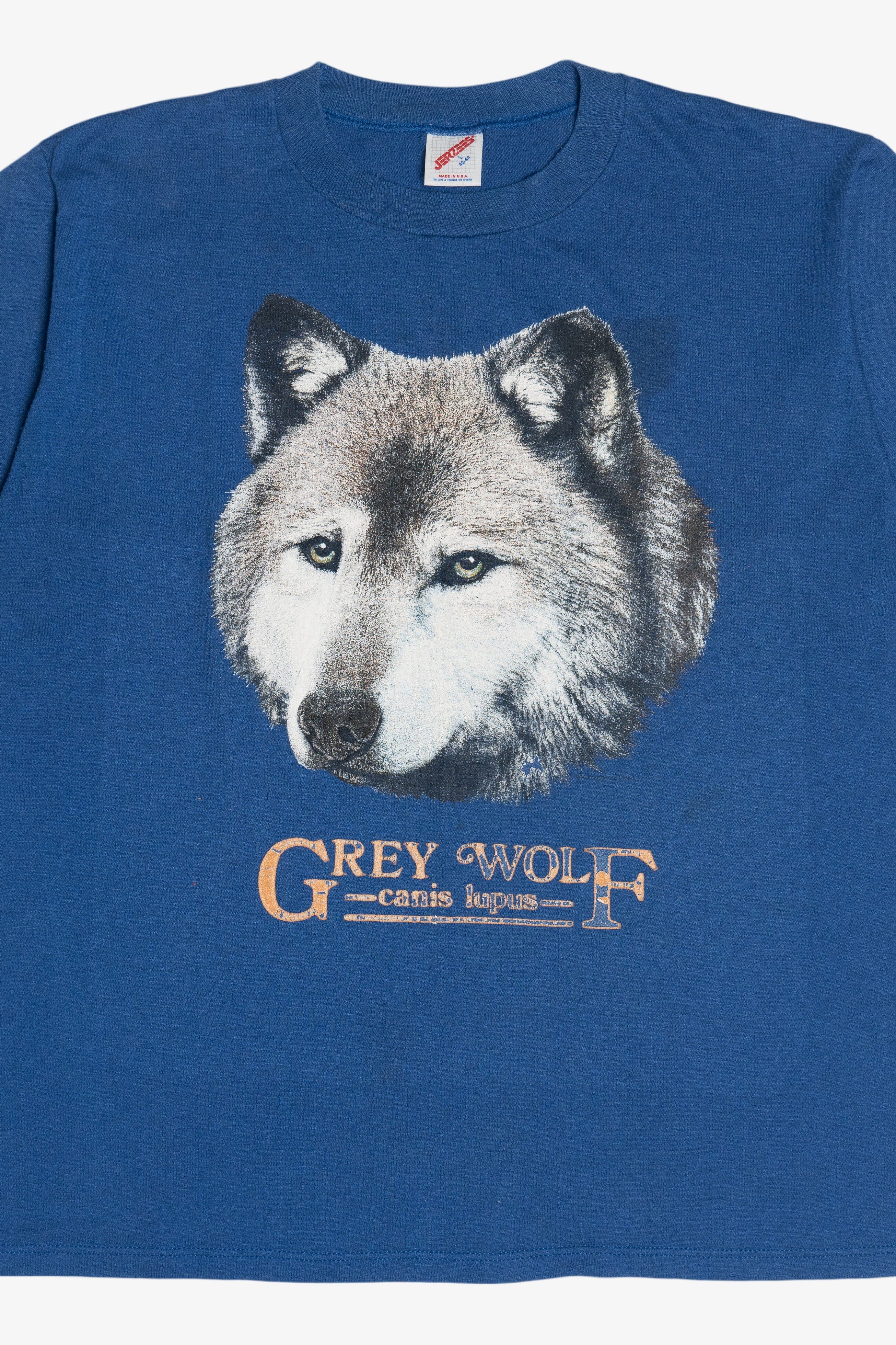 Vintage "Grey Wolf" Canis Lupus" Single Stitch T-Shirt (1990s) - Image 4