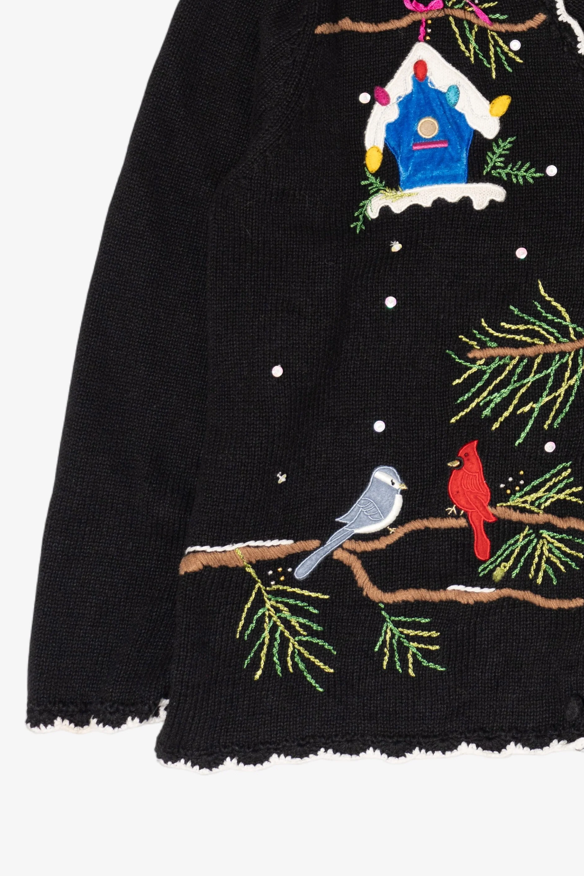 Vintage Hampshire Studio Snow Birds Ugly Christmas Cardigan (2000s) - Image 5