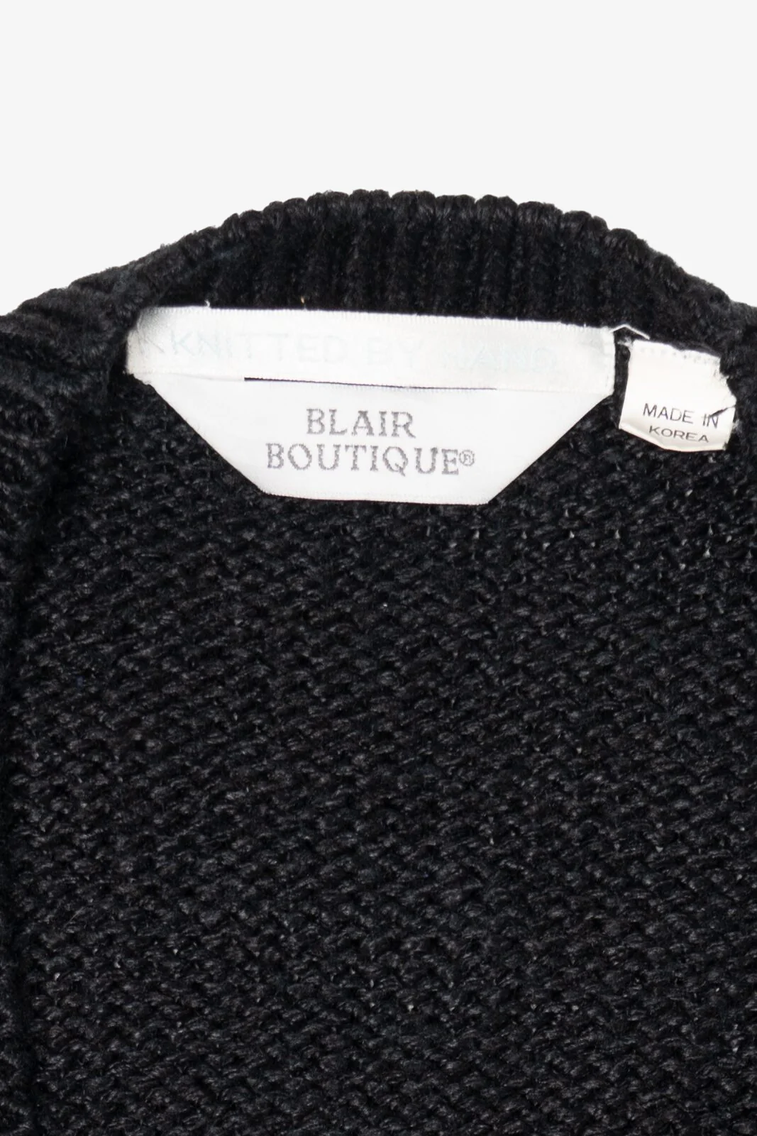Vintage Hand Knit Black Blair Boutique Wreaths Ugly Christmas Vest (1990s) - Image 7