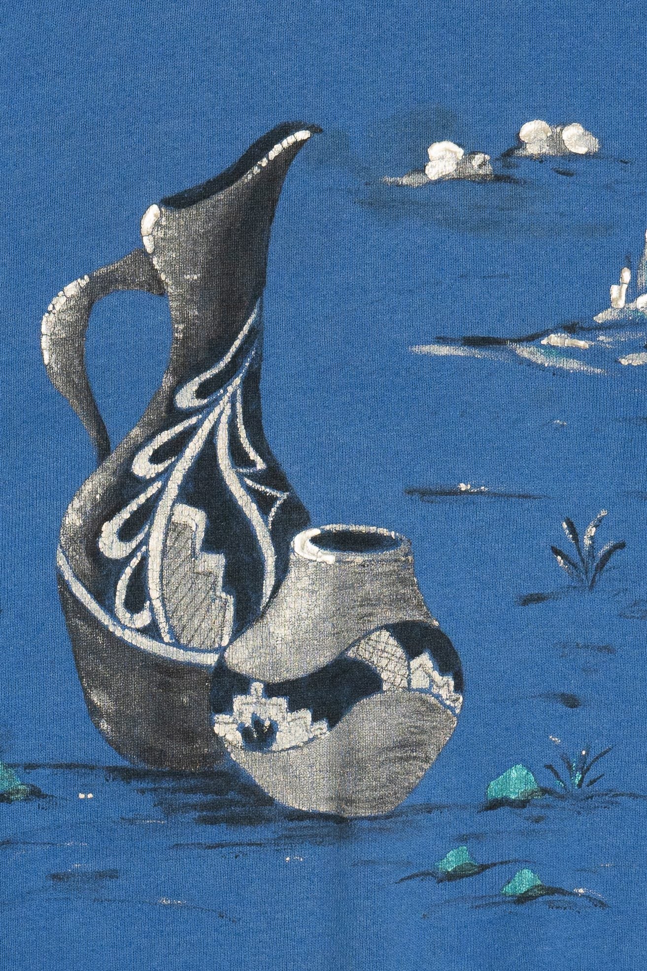 Vintage Hand Painted Pottery Scene Sweatshirt (1990s) - Image 3
