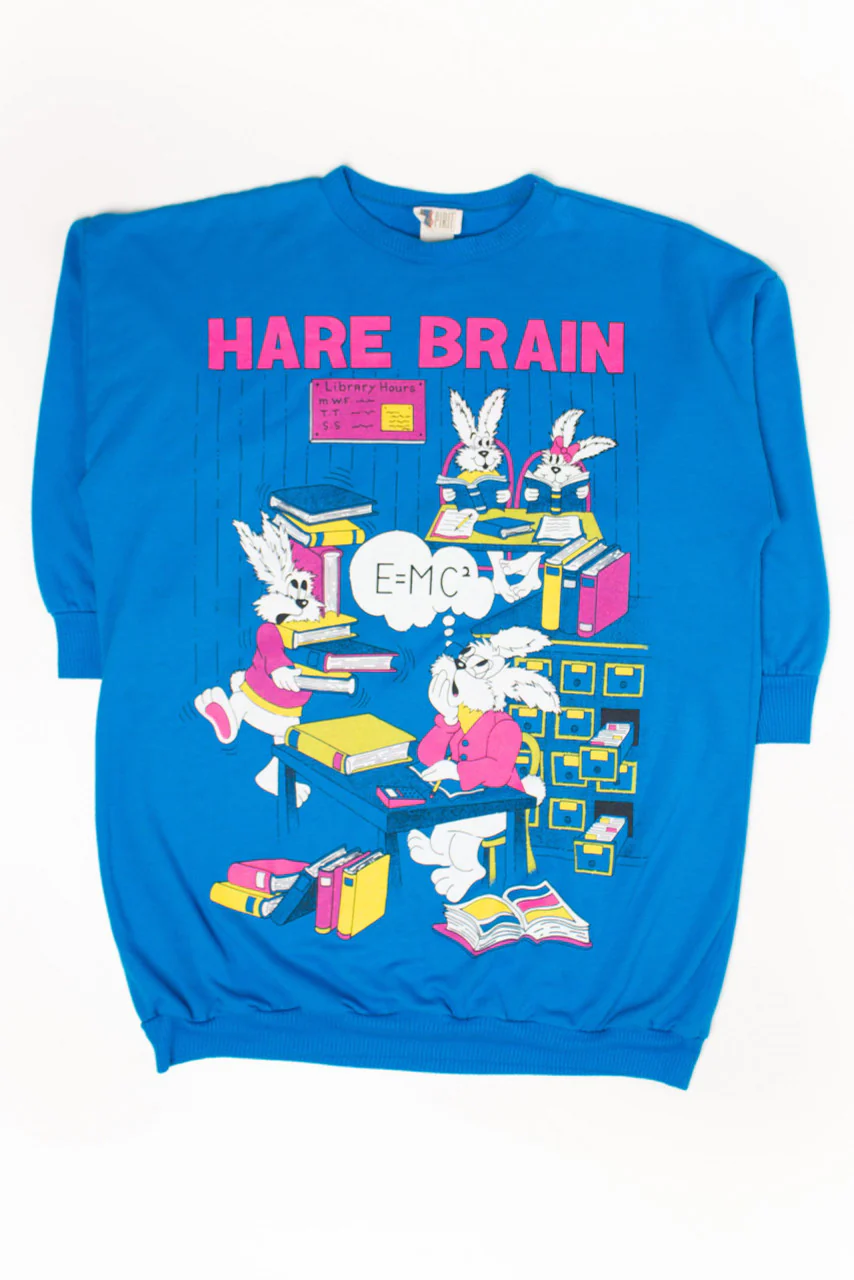 Vintage Hare Brain Oversized Sweatshirt (1990s) - Image 2