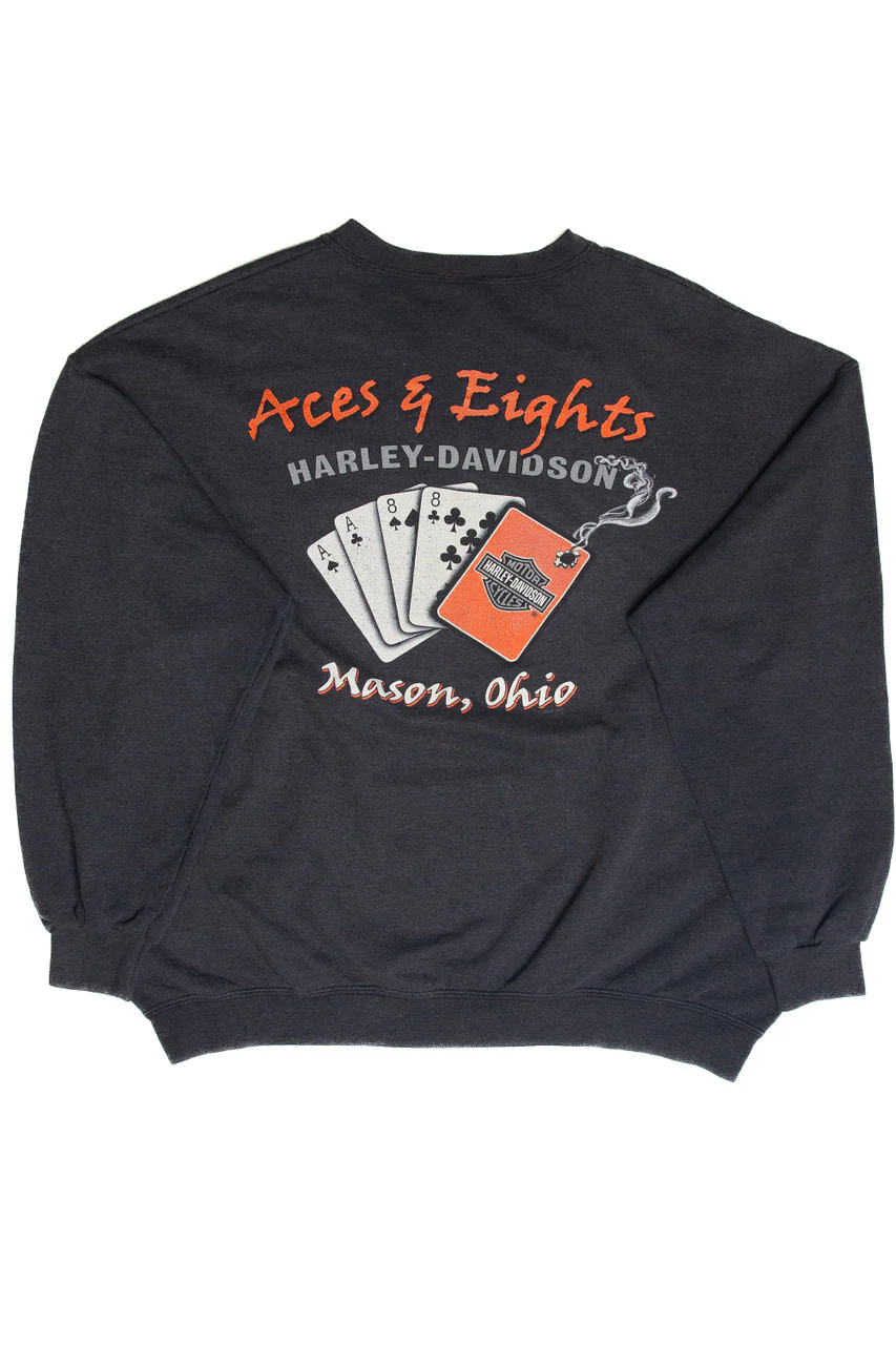 Vintage Harley Davidson Aces & Eights Ohio Sweatshirt (2000) - Image 2