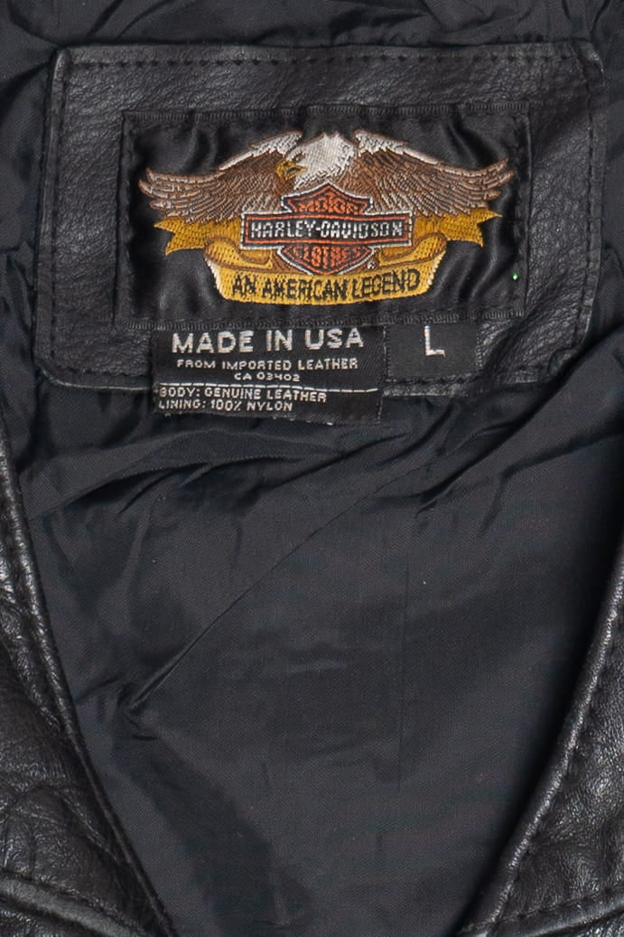 Vintage Harley Davidson Leather Vest (1990s) - Image 5