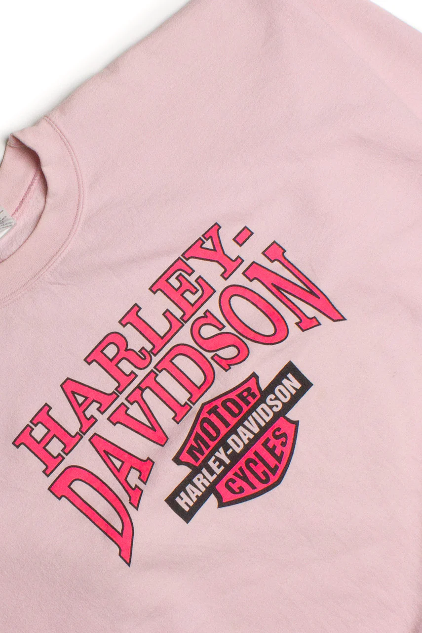 Vintage Harley Davidson Pink Sweatshirt (2000s) 8759 - Image 2