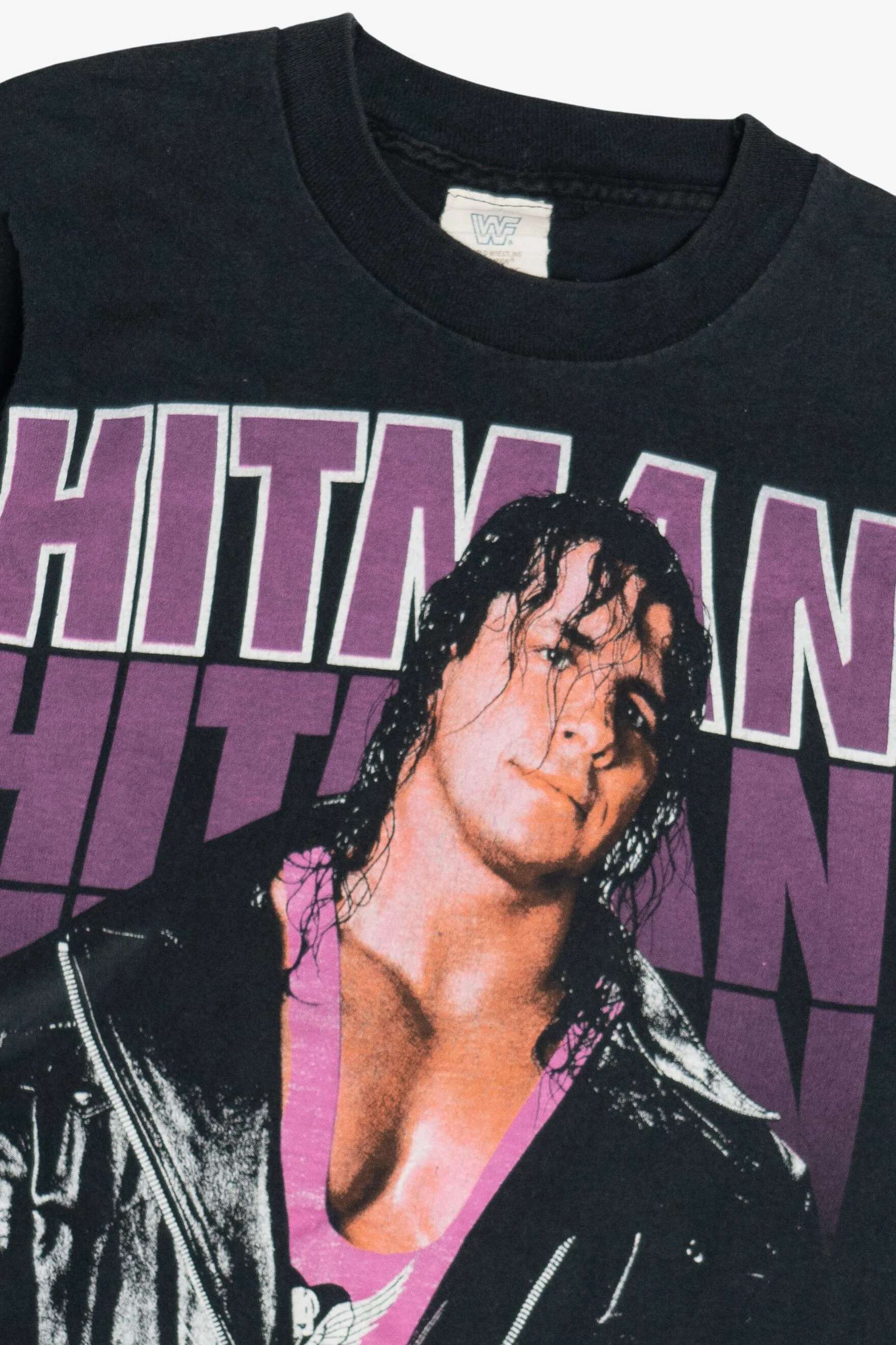 Vintage "Hitman" Bret Hart WWF Wrestling Single Stitch T-Shirt (1990s) - Image 2