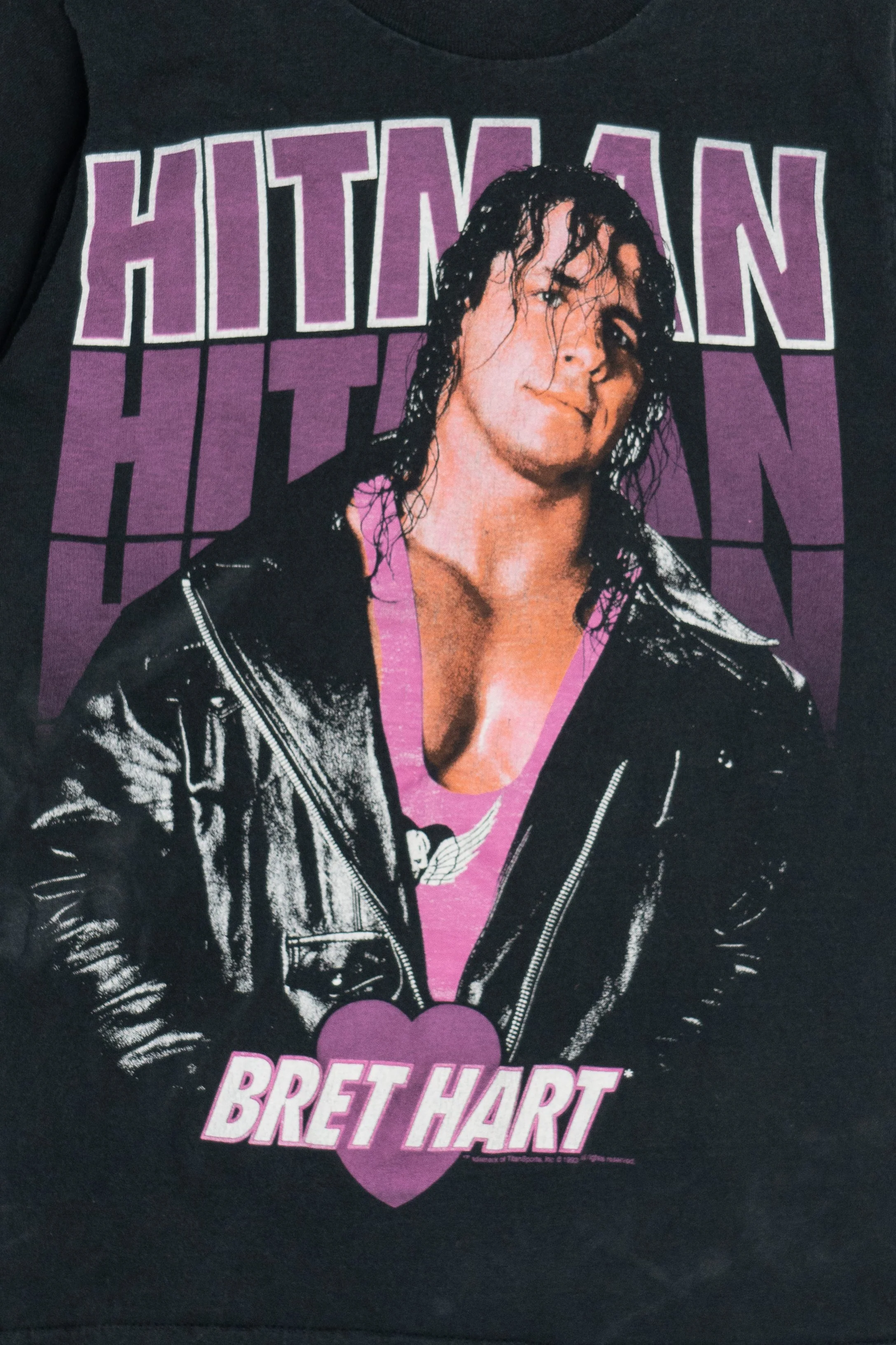 Vintage "Hitman" Bret Hart WWF Wrestling Single Stitch T-Shirt (1990s) - Image 3