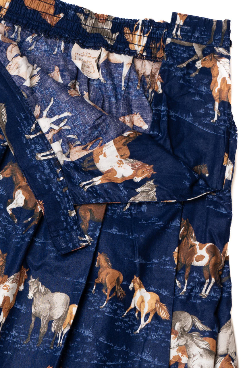 Vintage Horse Pattern Lightweight Skirt - Image 3