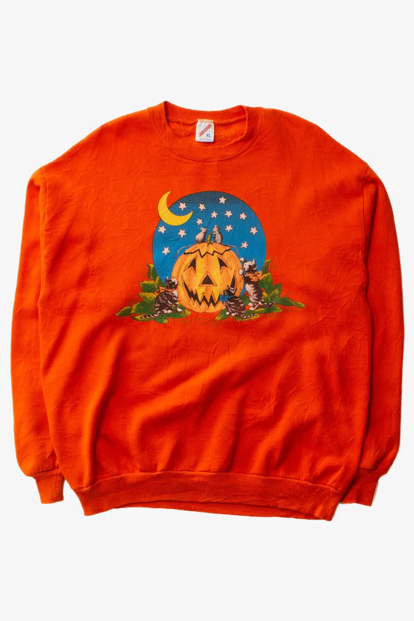 Vintage Jack o'Lantern Mice Halloween Sweatshirt (1990s)