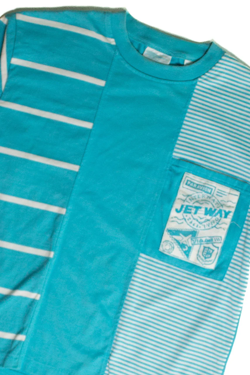 Vintage Jet Way Striped Pocket T-Shirt (sz. Medium) - Image 4