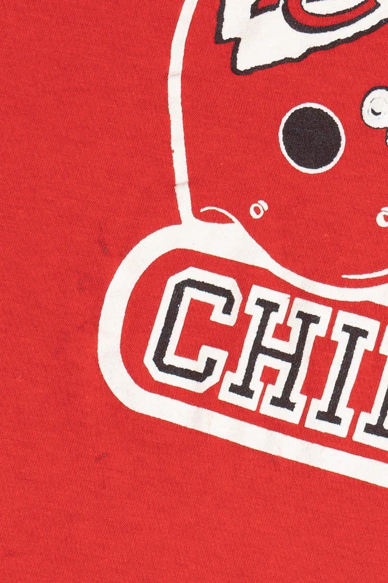 Vintage Kansas City Chiefs NFL Helmet Logo 7 Single Stitch T-Shirt (1980s) - Image 4
