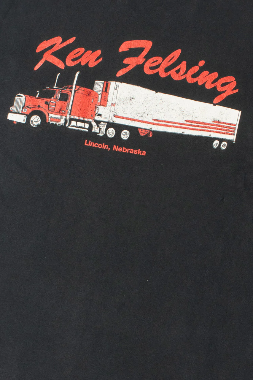Vintage Ken Felsing Trucking Yosemite Sam Pocket T-Shirt - Image 2