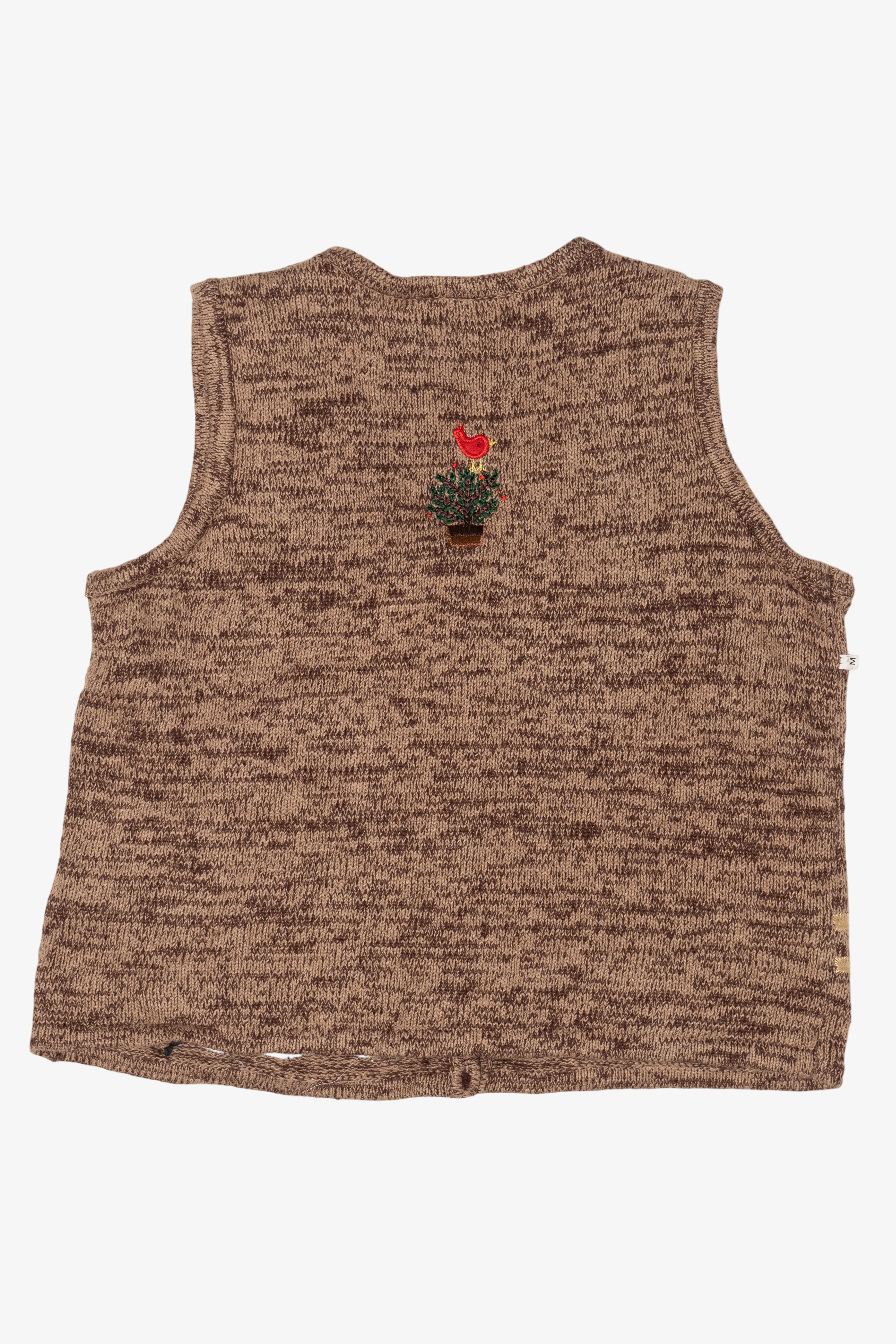 Vintage Kikit Hand Embroidered North Pole Ugly Christmas Vest (1990s) - Image 2