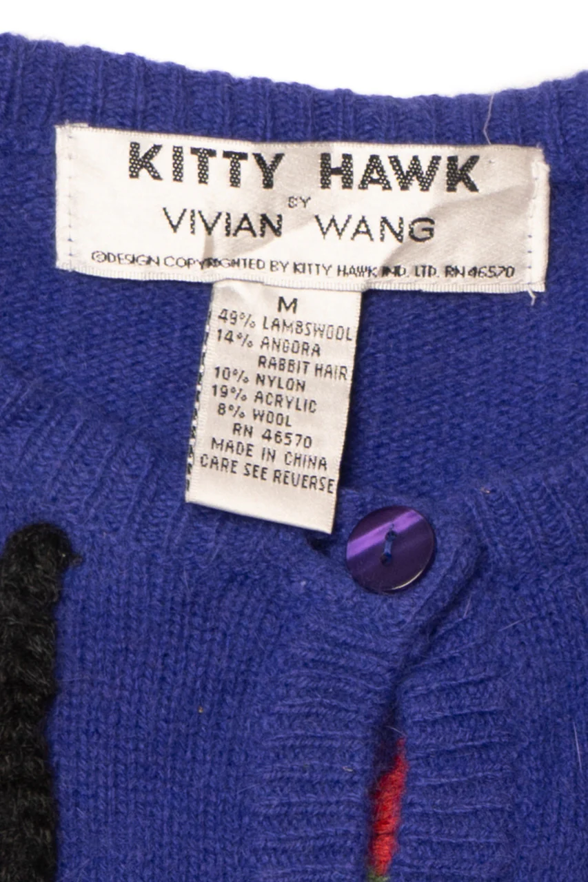 Vintage Kitty Hawk by Vivian Wang Abstract Squiggle 80s Sweater - Image 3