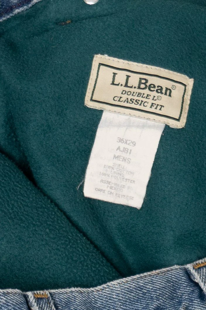 Vintage L.L. Bean Flannel Lined Denim Jeans (1990s) - Image 4