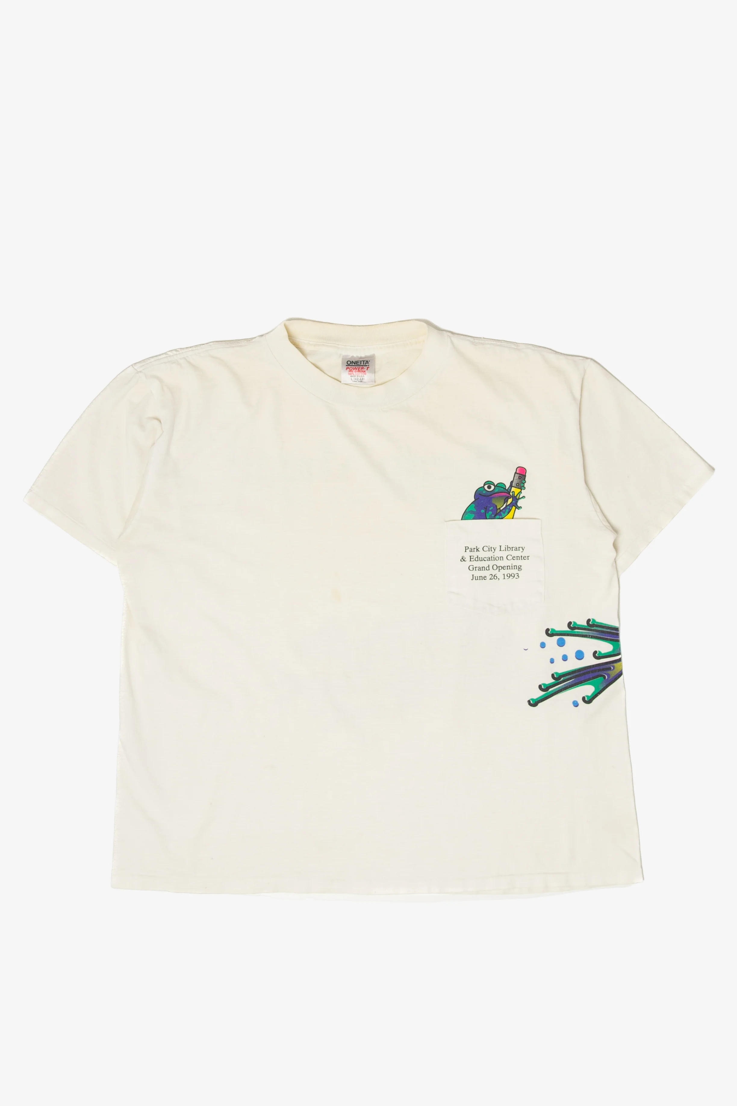 Vintage "Leap Ahead" Park City Library Utah Opening T-Shirt (1990s) - Image 2