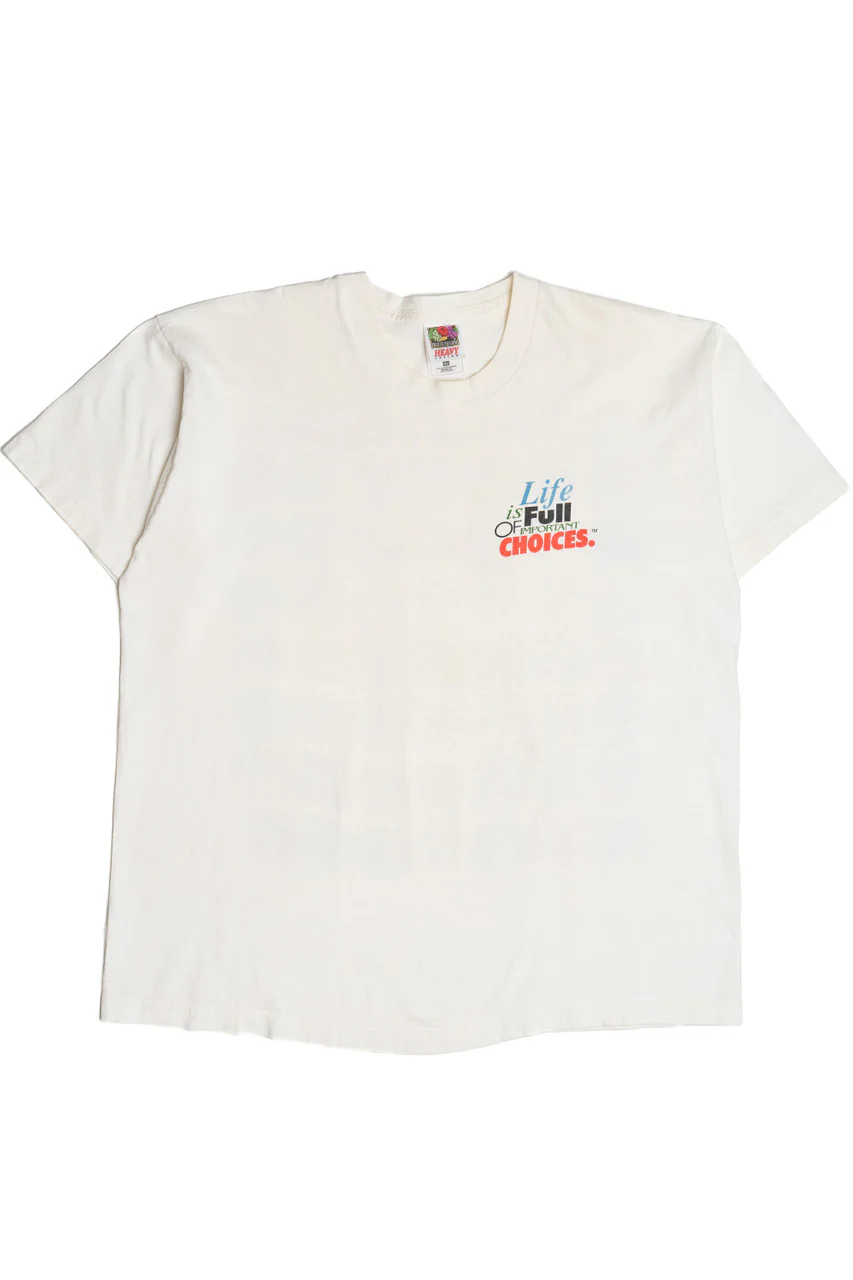Vintage "Life Is Full Of Important Choices" Beer Promo Six Packs T-Shirt (1990s) - Image 2