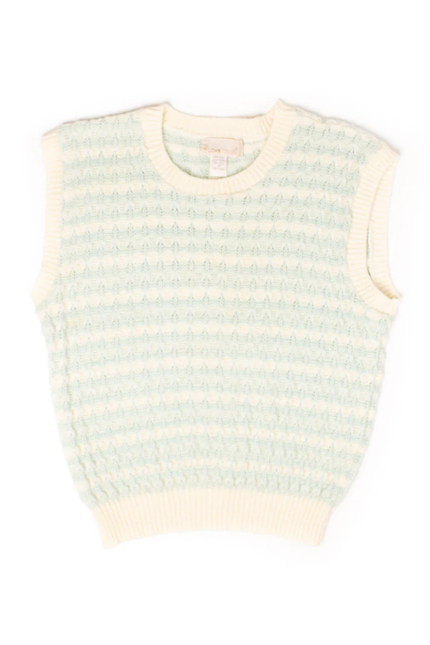 Vintage Light Blue Knit Sweater Vest - Image 2
