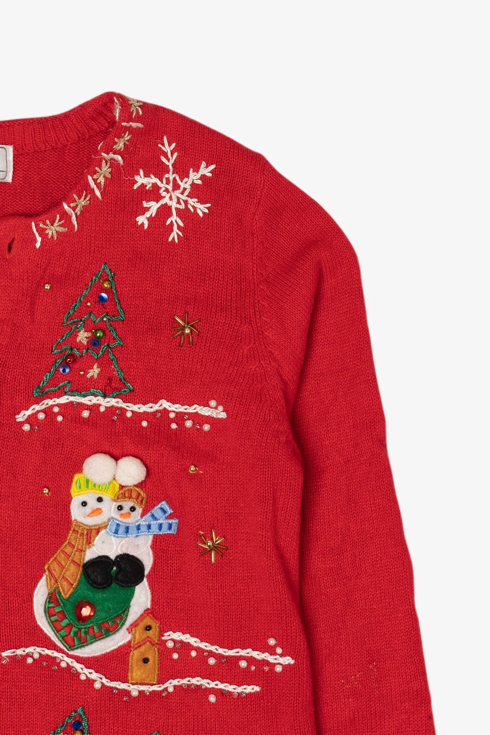 Vintage Lisa International Snowmen Ugly Christmas Cardigan (1990s) - Image 4