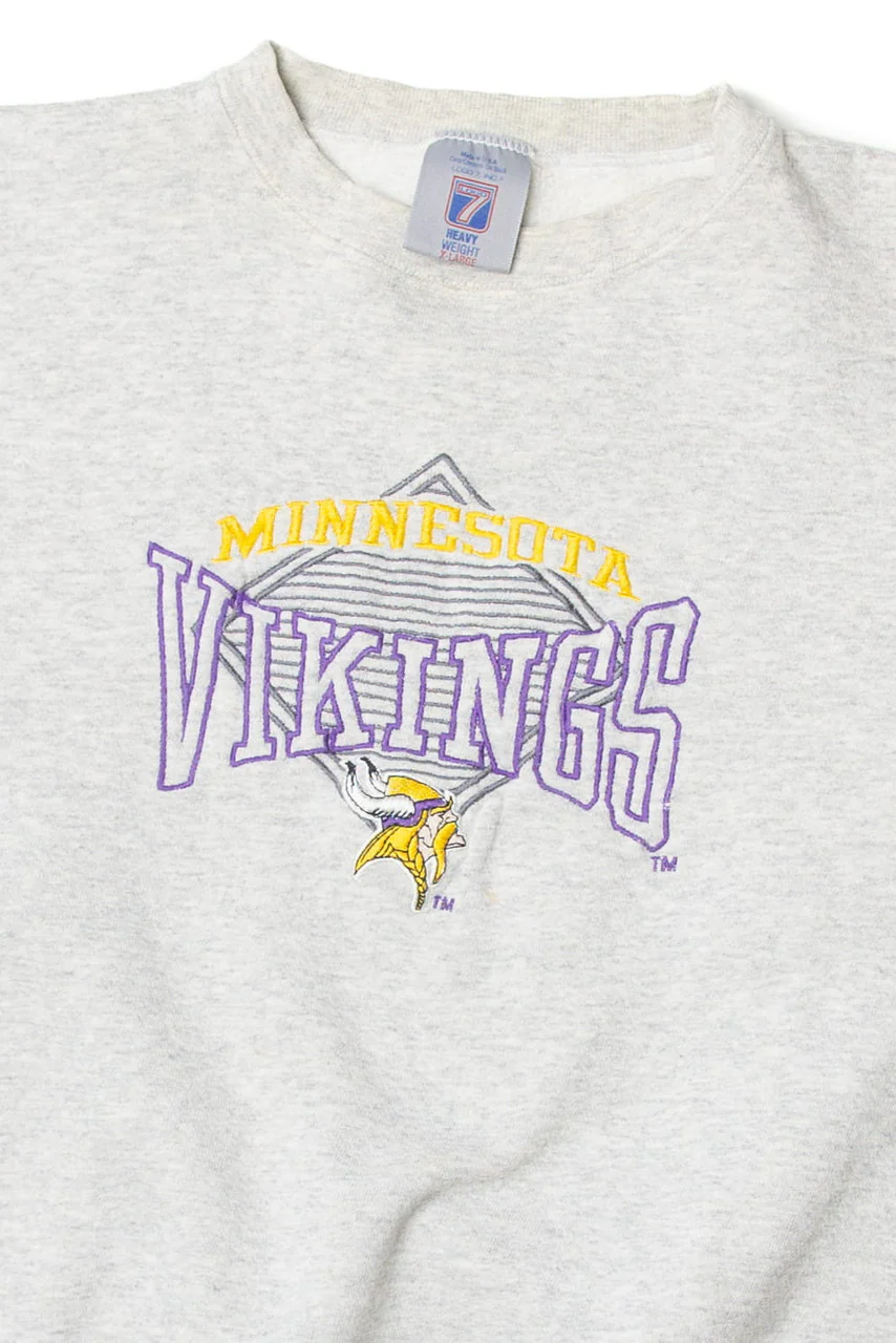 Vintage Logo 7 Minnesota Vikings Sweatshirt (1990s) 11122 - Image 2