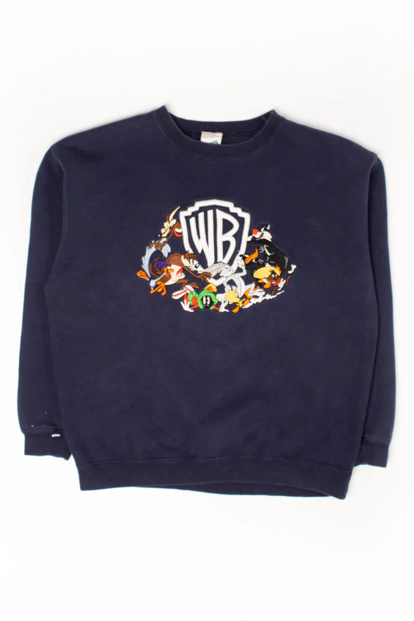 Vintage Looney Tunes WB Embroidered Sweatshirt (2000s) - Image 2