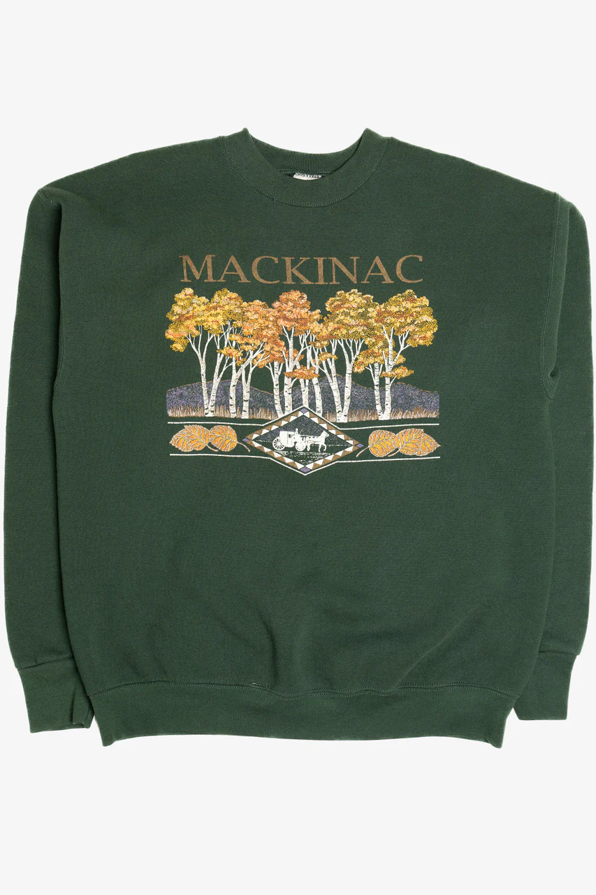 Vintage "Mackinac" Fall Birch Trees Sweatshirt (1990s)