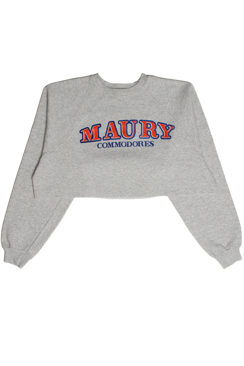 Vintage Maury Commodores Cropped Sweatshirt - Image 2